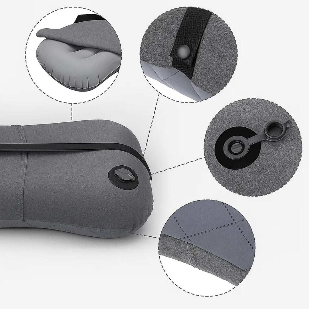 Ergonomisk nakke støtte – Oppblåsbar og lett – Lindrer nakkesmerter – Kompakt for fly og tog Norvo