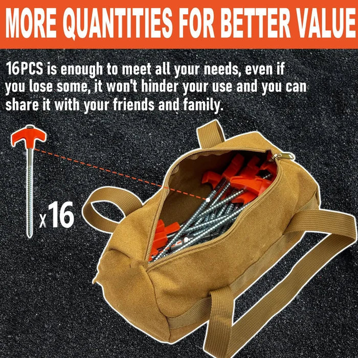 Norvo | 8" Skru i Teltplugger - Grunnankre Skru i