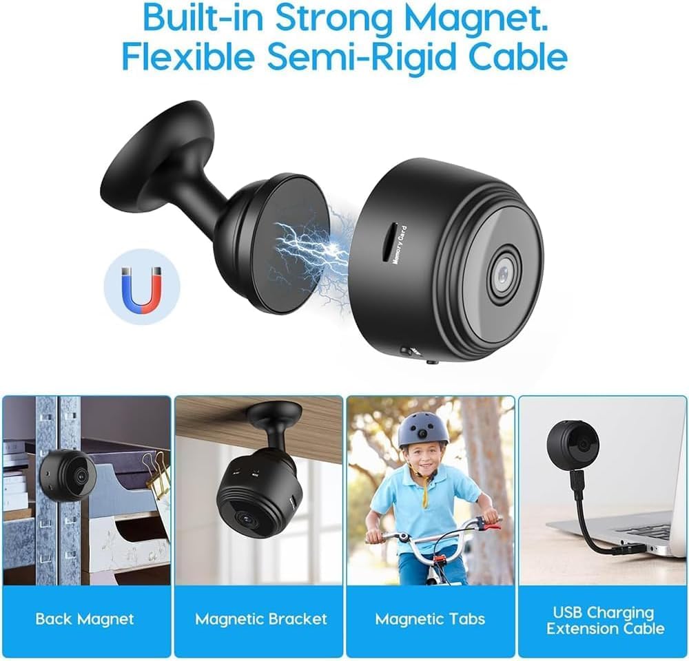 Norvo | Eyecam Mini Spionkamera – Kompakt Wi-Fi Hjemmesikkerhetskamera for Innendørs Overvåking