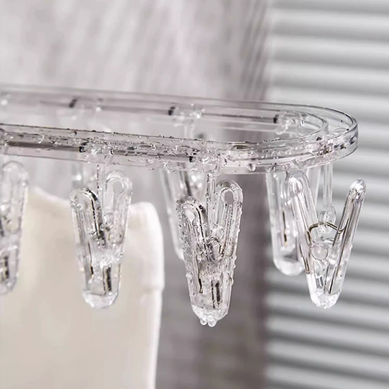 Norvo | Sugkop sammenleggbart klesstativ med klips