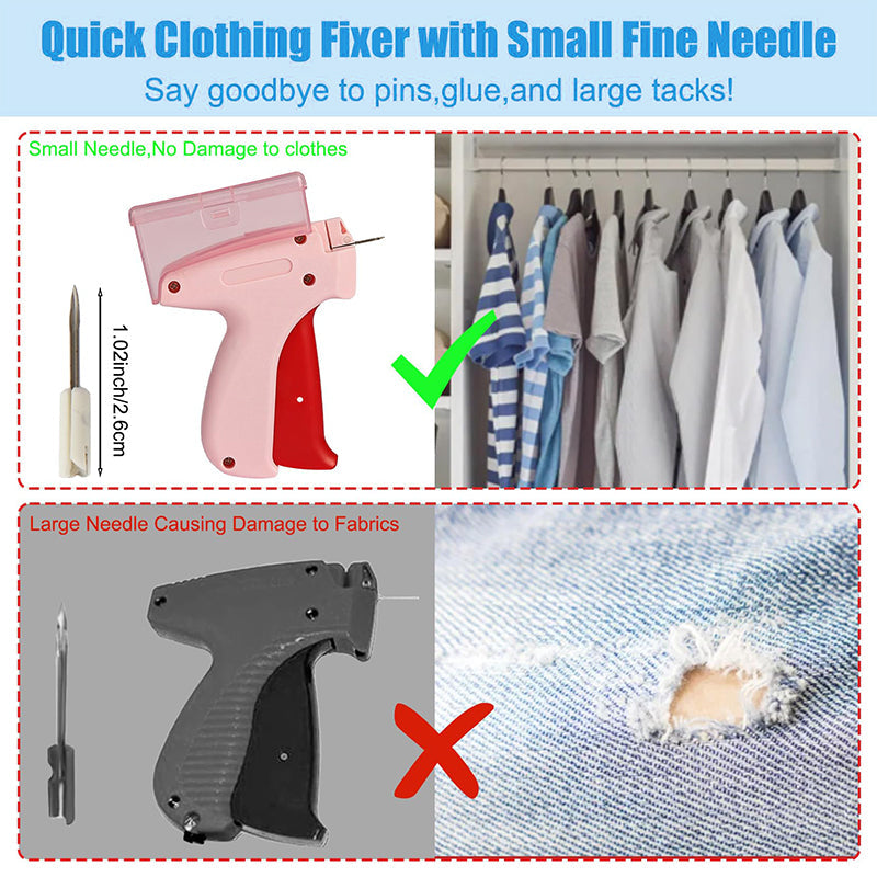 Norvo | Mini Etikettpistol med Oppbevaringsboks - Kompakt Design, Fint Nålsett, Inneholder Mer Enn 2000 Etiketter, Egnet for Klær og Stoffetiketter