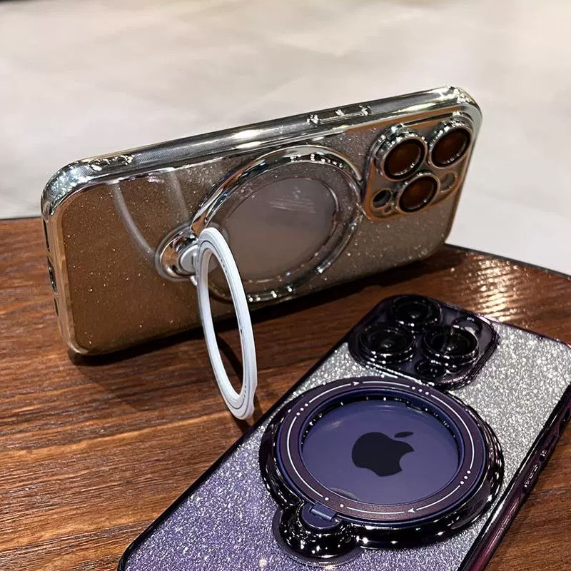 Norvo | Magnetisk Glitterdeksel med Usynlig Stativ for iPhone