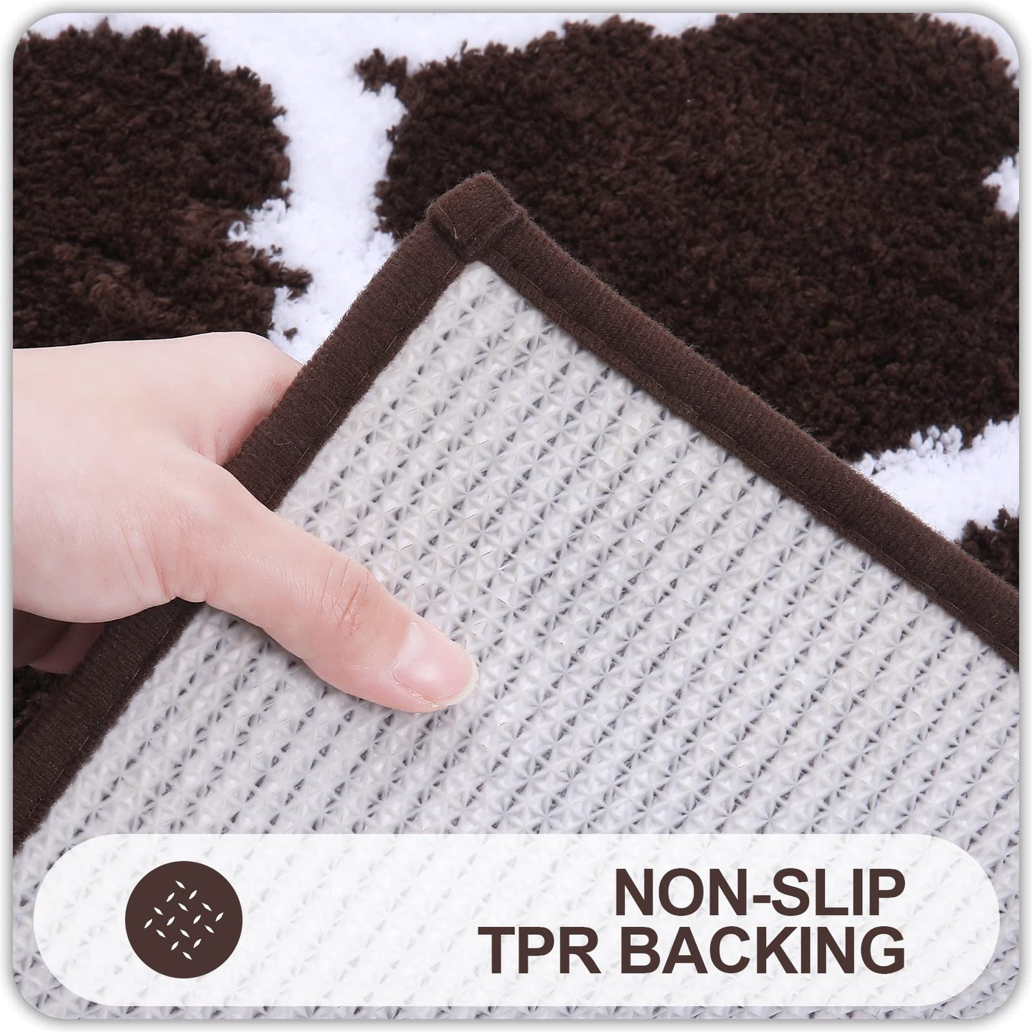 Norvo | Ultra Soft Shaggy Baderom Sett – 2 Deler Non-Slip Absorberende Matter