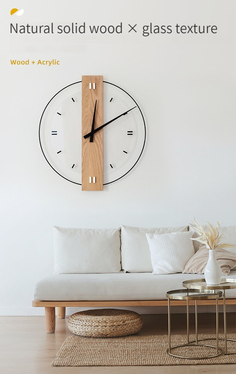 Norvo | Solid Wood Nordic Veggdekorasjon Klokke 40cm