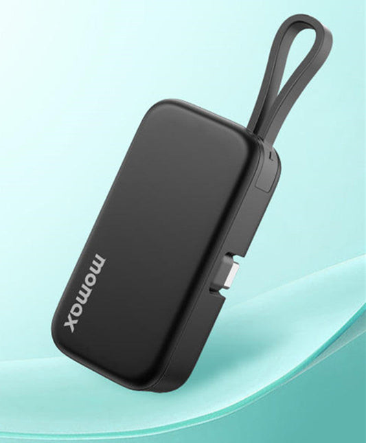 Norvo | 5000mAh Mini Kapsel Bærbar Strømbank Med Innebygd Hurtiglader Kabel