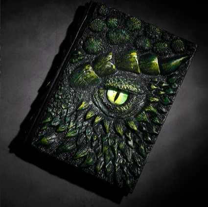 Norvo | Drageøyne 3D Trykket Journal - Håndlaget Harpiks Graverte Notatbok