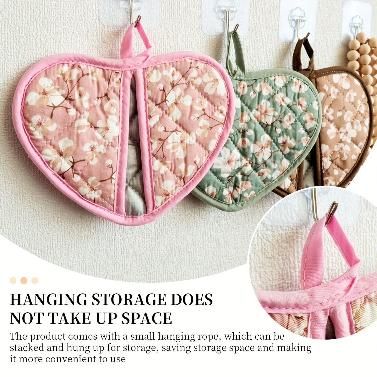 Norvo | KeukenHart Varmeresistente Gryteklutsett – Dekorative Hjerteformede Grip Pads