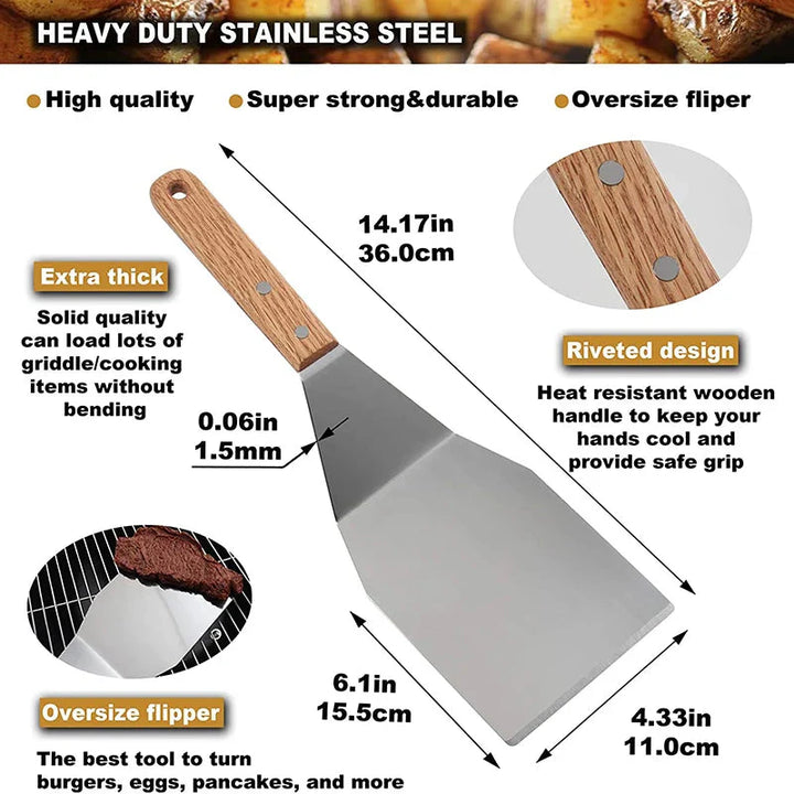 8Pcs Grilltilbehør Sett i Rustfritt Stål Skrapere for BBQ Grill | Norvo