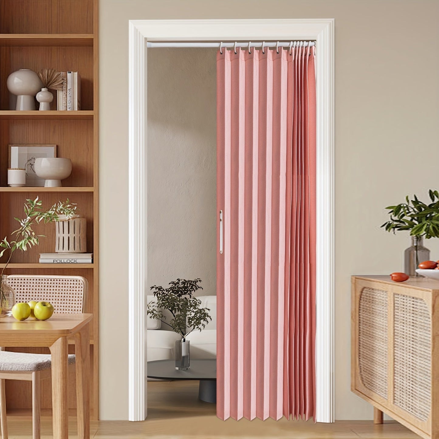 Norvo | Fargerik magnetisk faltegardin – Enkel innredning, plassbesparende romdeler for hjem og virksomhet – Livlig kunstnerisk design, maskinvaskbart polyester