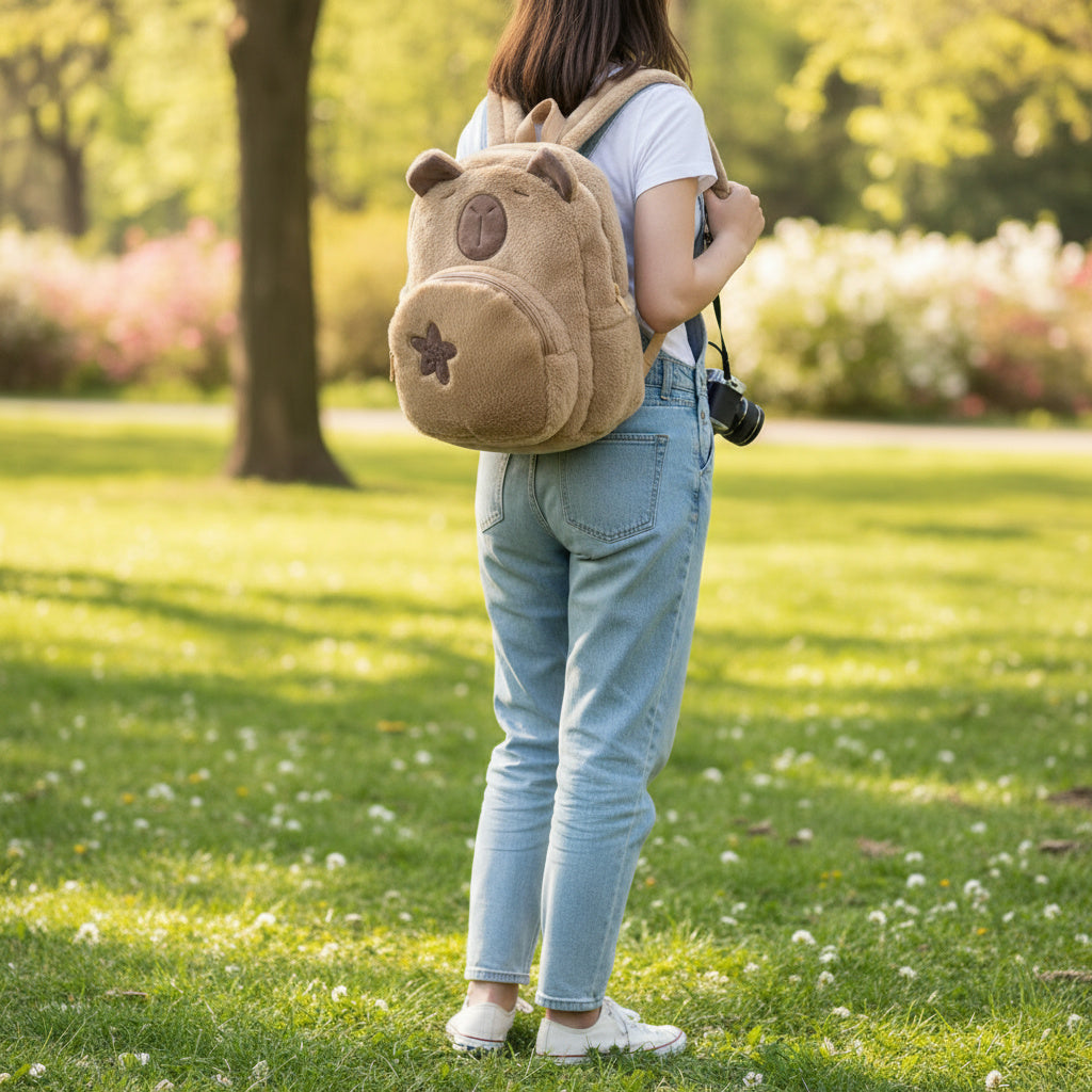 Norvo | Capybara Søt Plysj Barn Ryggsekk