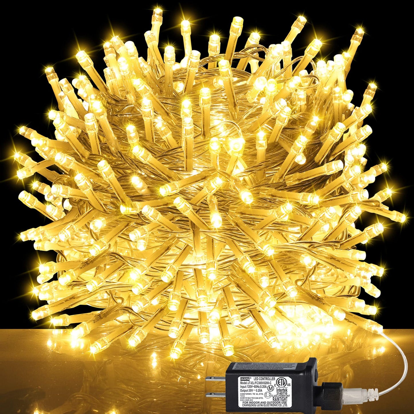 Norvo | Kemooie 500 Led Julelys, 50M Vanntette Lyslenke For Utendørs Dekor, Varme Hvit