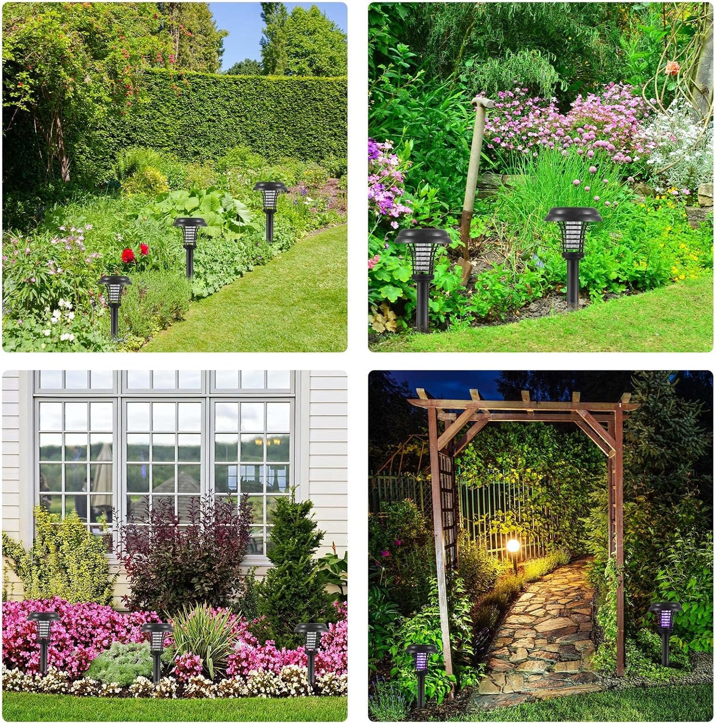 Norvo | Sol Insektdreper med LED Lys – Vanntett Hagebelysning for Myggavvisning