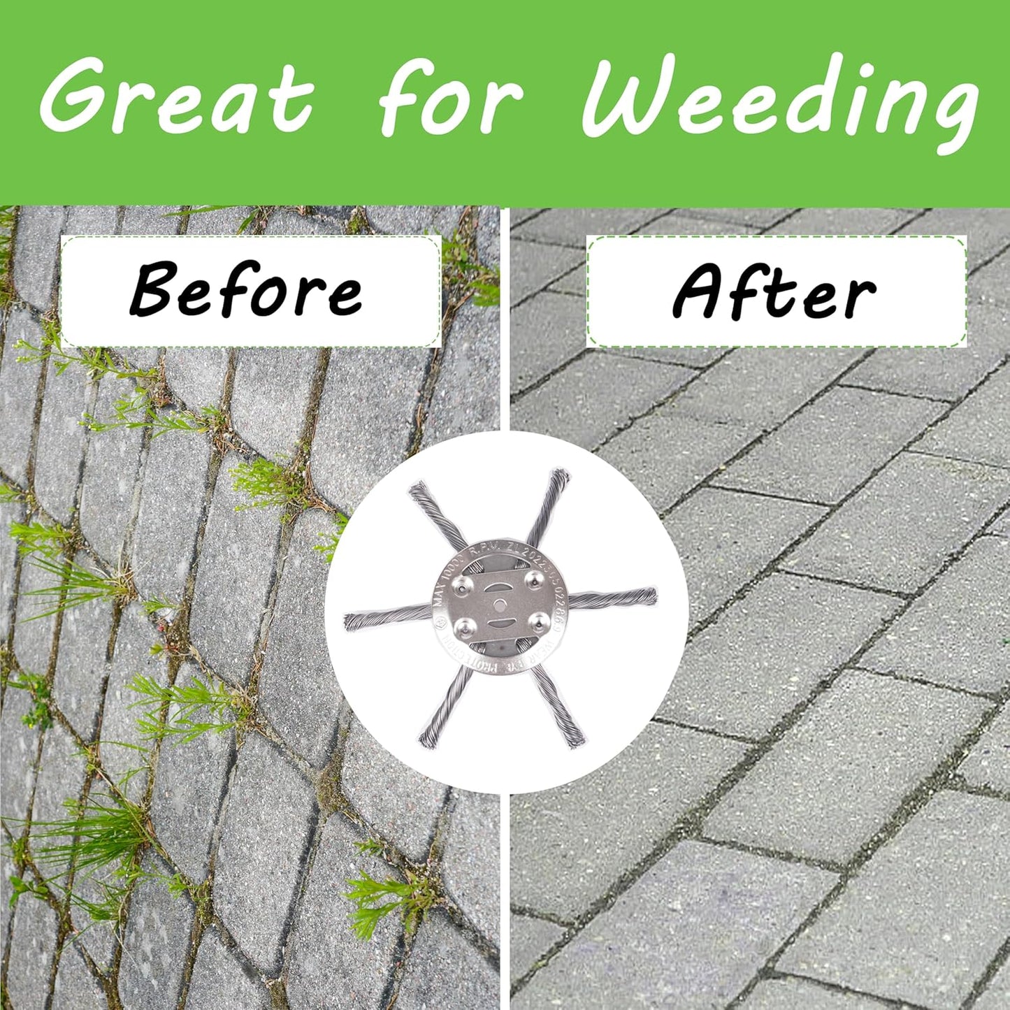 Norvo | 6" Tvunnet Tråd Ugressbørste – Stål Trimmerhode for 5 mm Aks Elektriske Gressklippere