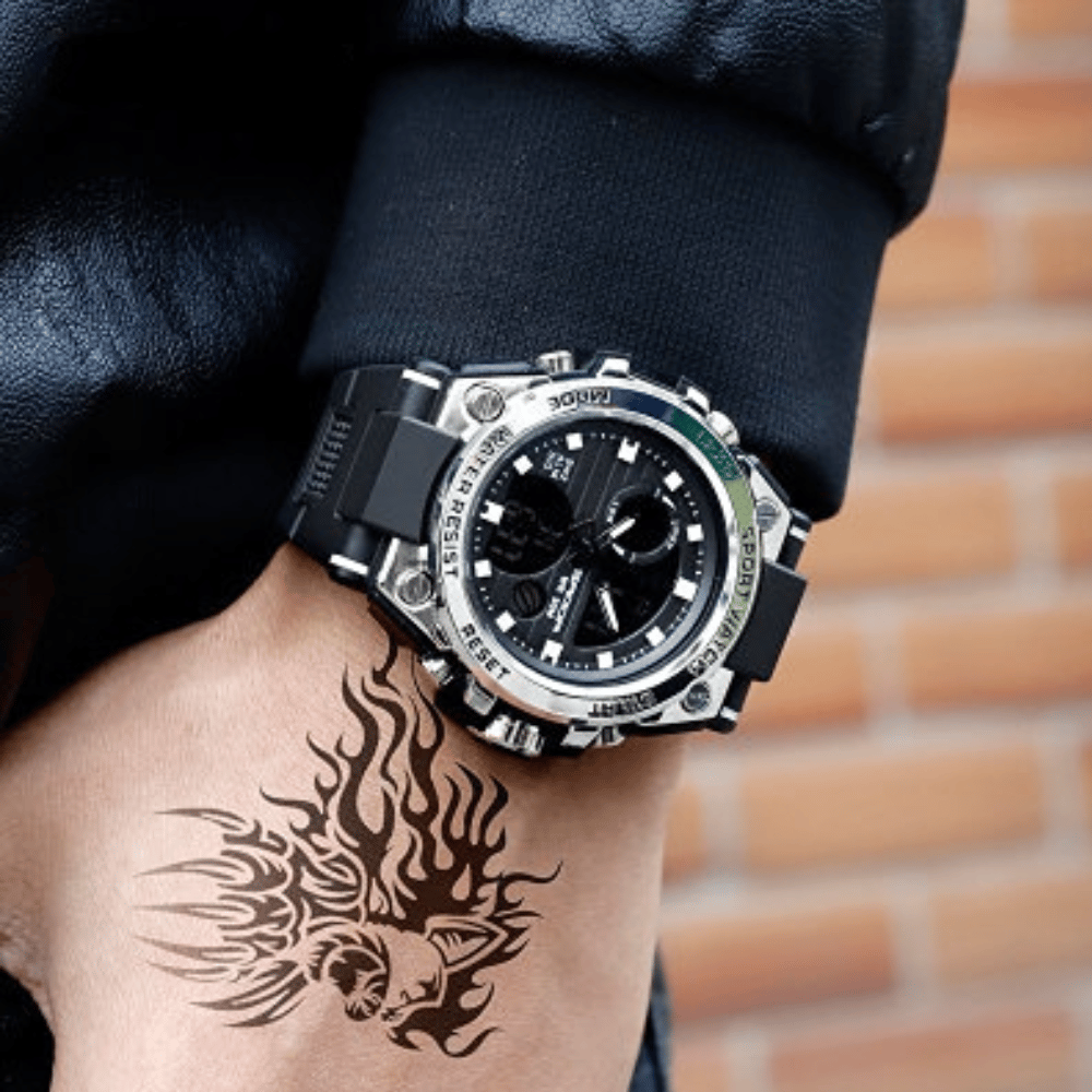 Norvo | Sporty Dual-Display Mode Multifunctional Waterproof Luminous Men's Wristwatch