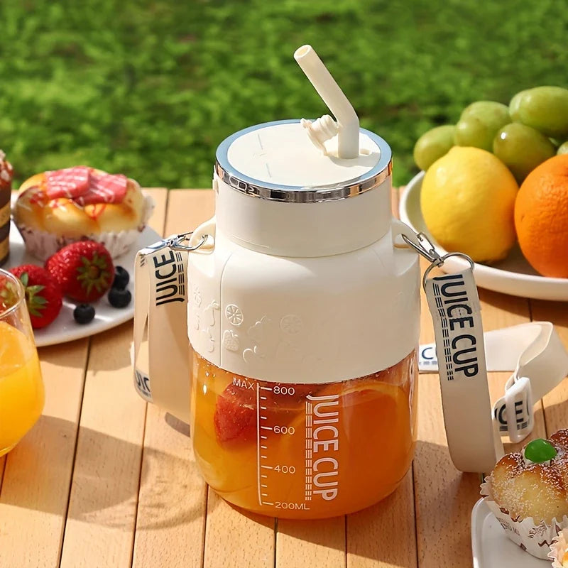 Norvo | 2i1 Flaske Mixer med Strå 800ml - Perfekt for På Farten!