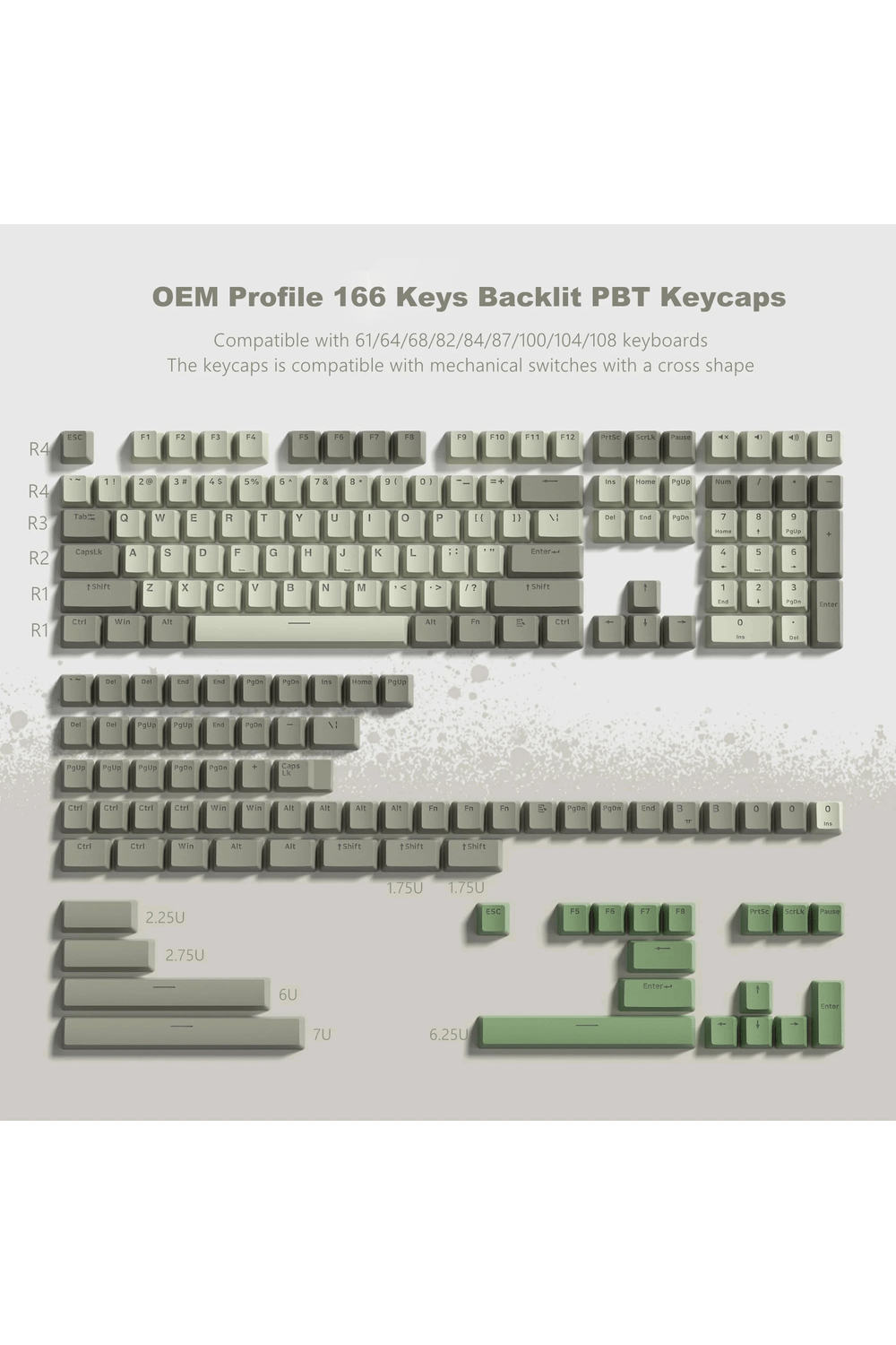 Isa Keycaps Lila Hvite ISA Keycaps – Norvo.no