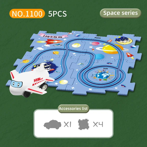 Norvo | Barns utdanningspuzzle sporbil leke sett