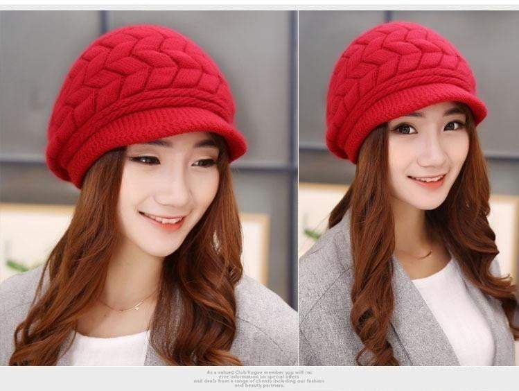 Norvo | Høst Vinter Luer Strikkede Kanin Hatter