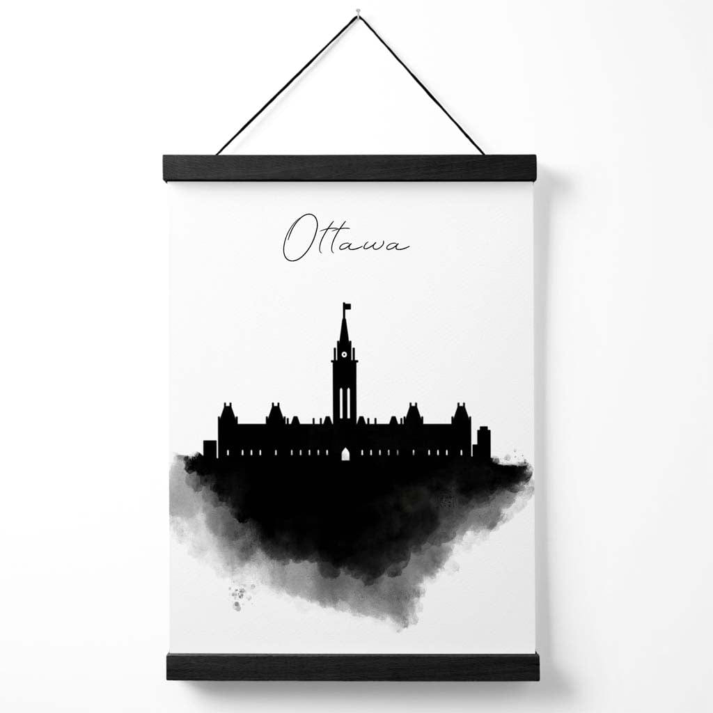 Norvo | Ottawa Aquarell Skyline Byplakat med Kleshengere