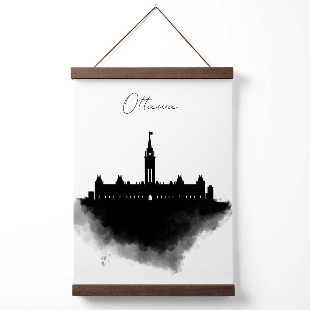 Norvo | Ottawa Aquarell Skyline Byplakat med Kleshengere