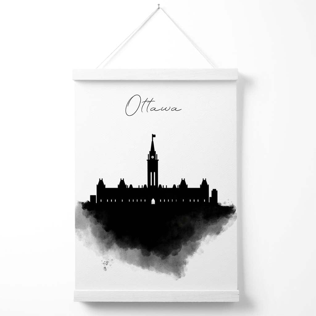 Norvo | Ottawa Aquarell Skyline Byplakat med Kleshengere