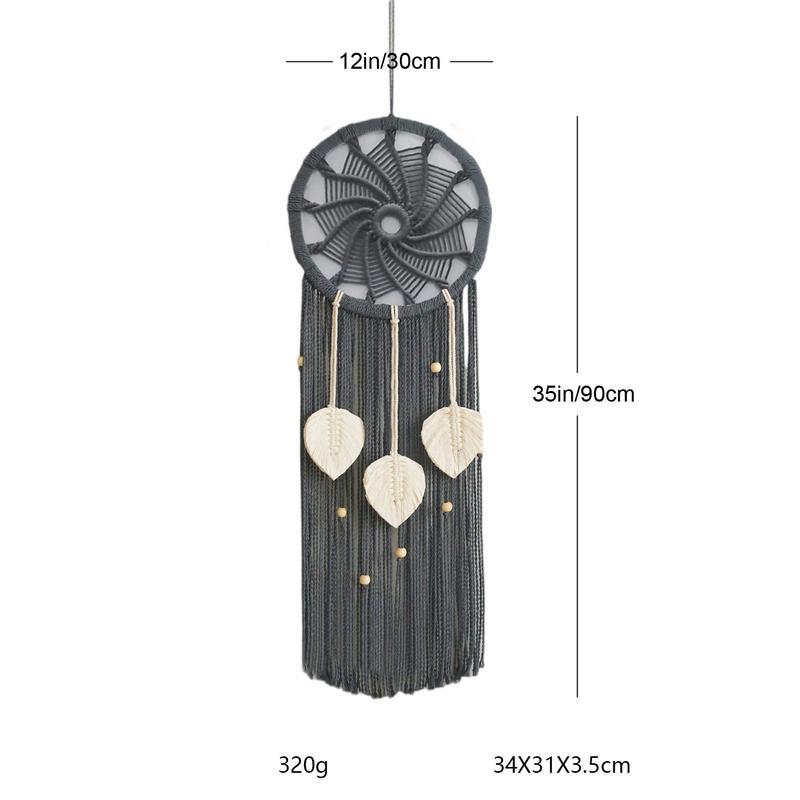 Norvo | Nordisk Stil Sirkulær Håndvevd Veggteppe med Bladmotiv