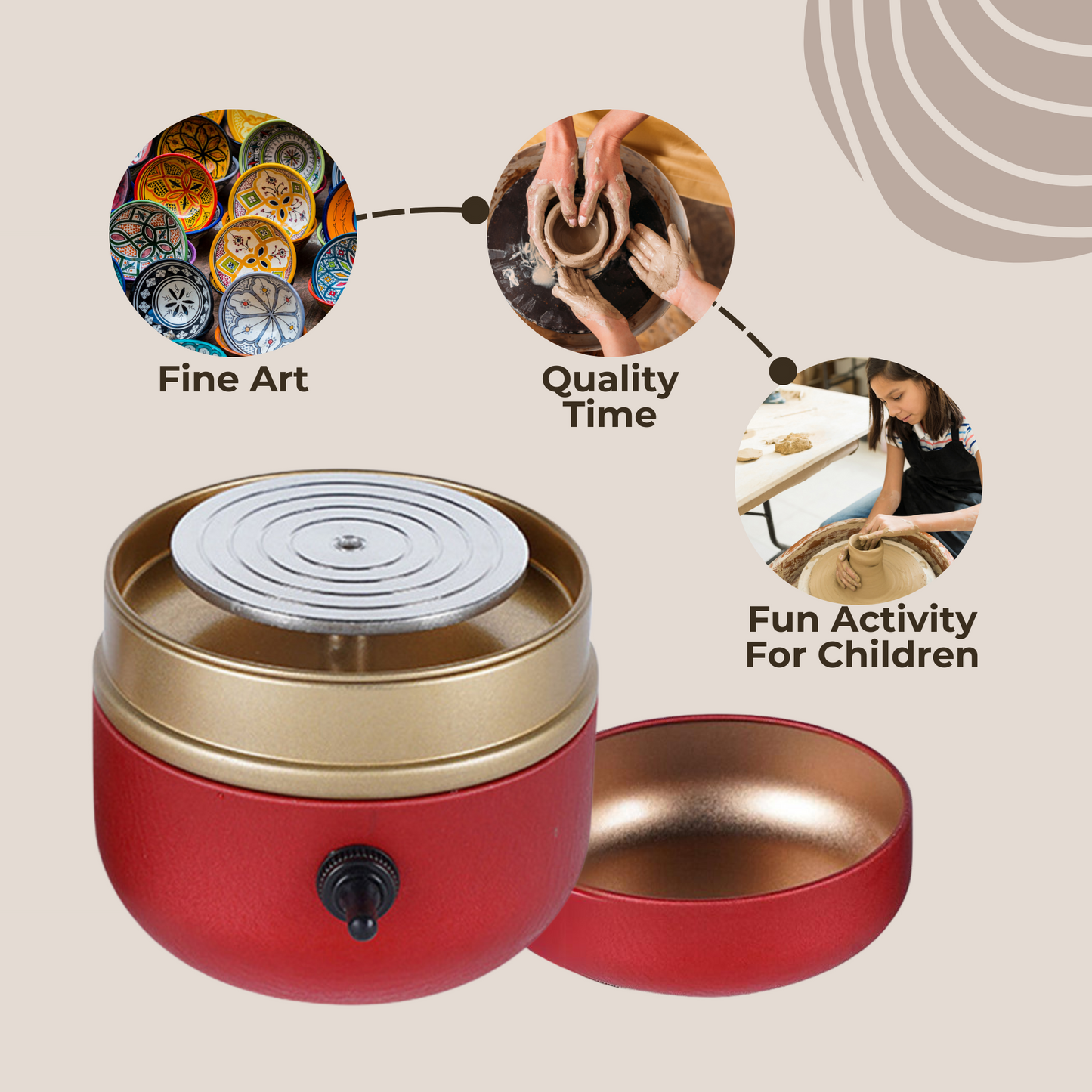 Norvo | Fire Forge Mini Potterimaskin — Kreativ Frihet og Avslappede Mesterverk Rett Hjemme