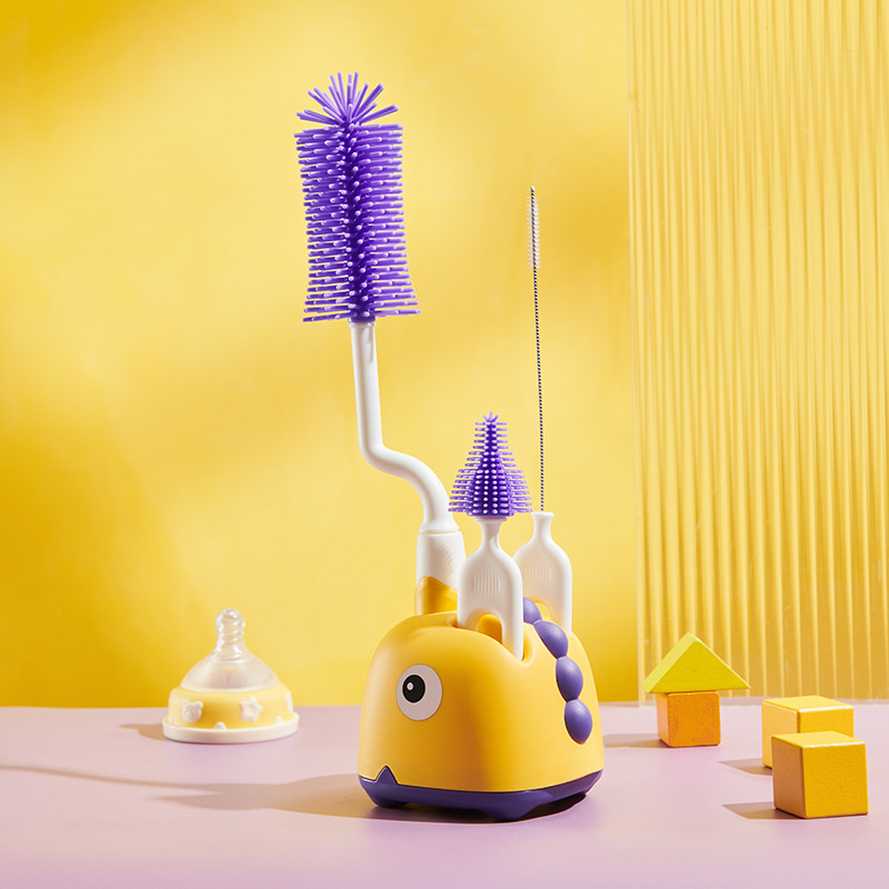 Norvo | Flaske Rengjøringssett for Babyflasker – 5-dels Rengjøringssett med Holder