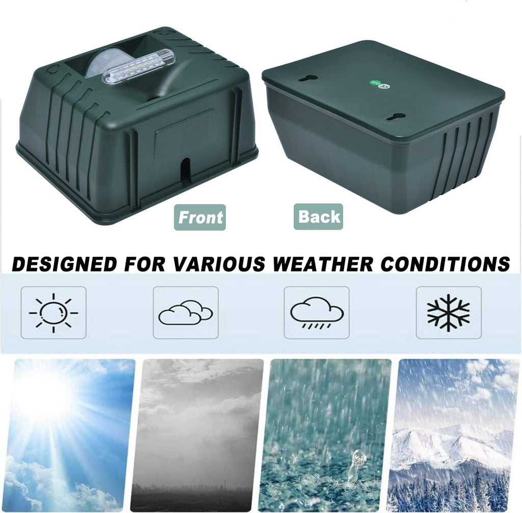 Norvo | Utendørs ultrasonisk fugleskremmer | Effektiv, human hakkespettavskrekker for hager, terasser og gårder