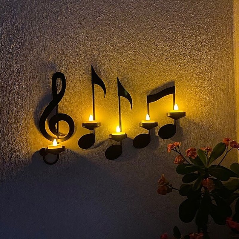 Norvo | LyricGlow - Elegant Lysekrone - Musikknoter - Chic Atmosfære