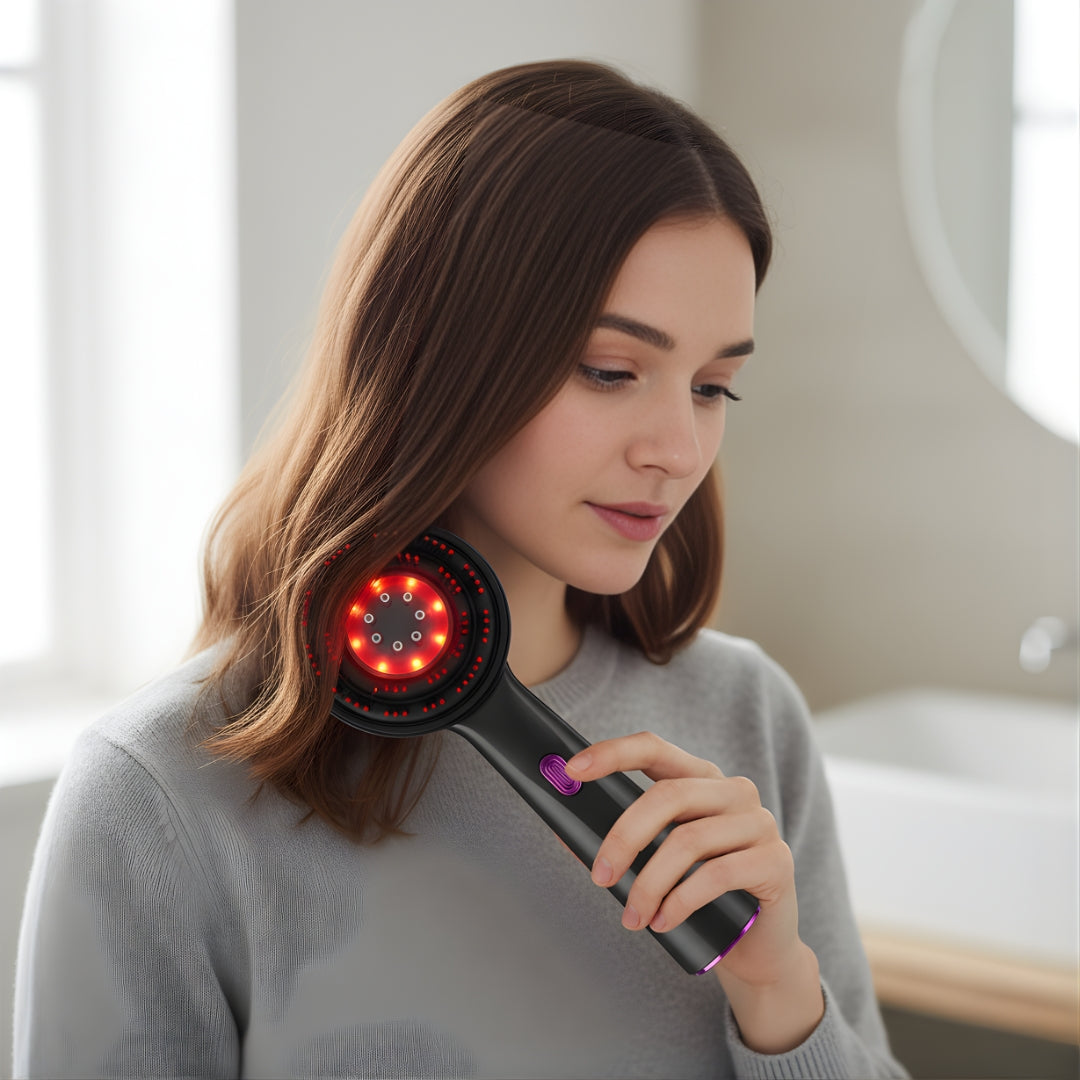 Rødt lys terapi – Oppladbar håndholdt – Øker tettheten for tynnende hår – TykereVekst Skålift