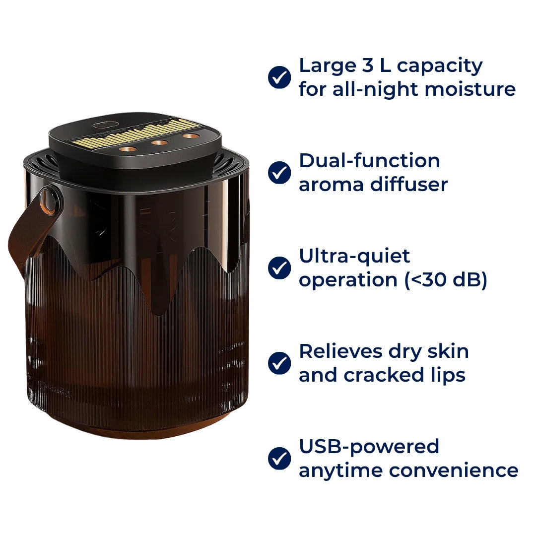 Essensiell Olje Aroma – Stille 3 L Tank – Linder Tørr Luft, Beroliger Huden & Forbedrer Søvnkvaliteten Norvo