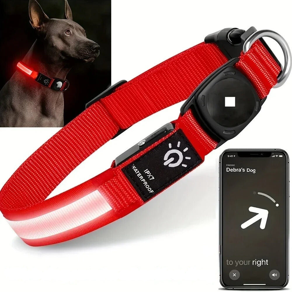 Norvo | Blinkende Hundehalsbånd – Vanntett LED Lysende Hundehalsbånd med USB Oppladbart Lys, Hundehalsbånd Belyst for Natt Sikkerhet, Alle Størrelser