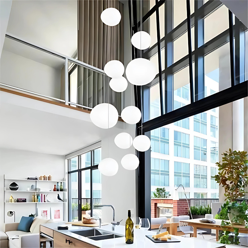 Norvo | GloStone | Elegant Glass Pebble Pendant Light