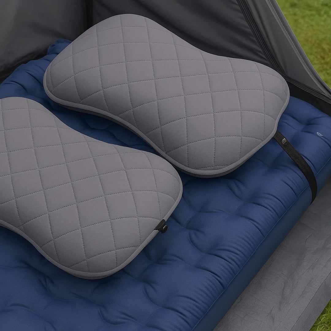 Ergonomisk nakke støtte – Oppblåsbar og lett – Lindrer nakkesmerter – Kompakt for fly og tog Norvo