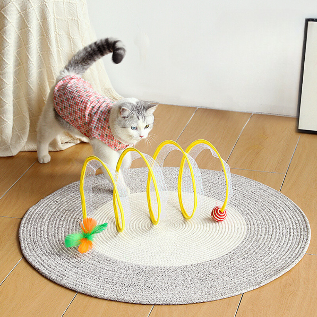 Interaktiv katt spiral leketøysbolle