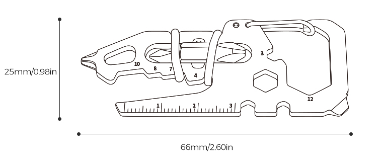 Norvo | Bærbar multifunksjonell EDC nøkkelring