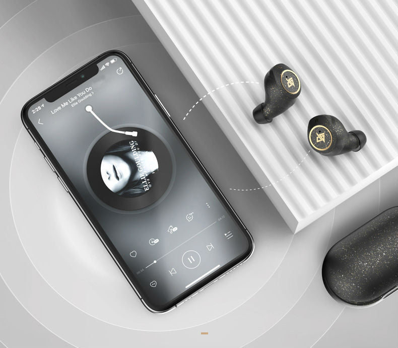 Norvo | Bluetooth 5.0 Trådløst Headset med Berøringskontroll, Støydemping, Rask Tilkobling, HiFi Lydkvalitet, & IPX5 Vanntett, til Hjem, Kontor & Skole (Stjernete svart)