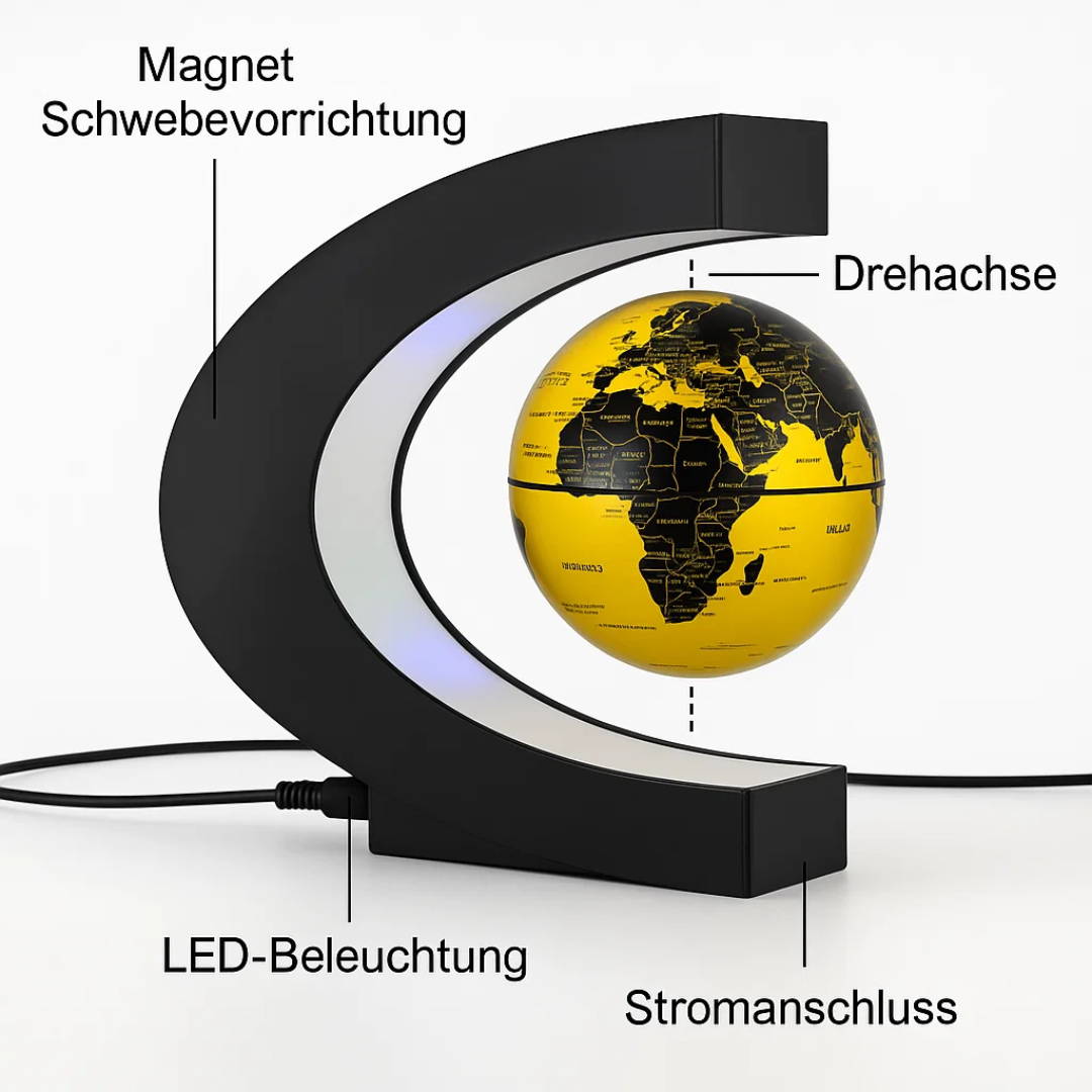 Norvo | AstroGlobe LED Verdens Globe – Flytende Globe Lampe med Magnetisk Oppheng