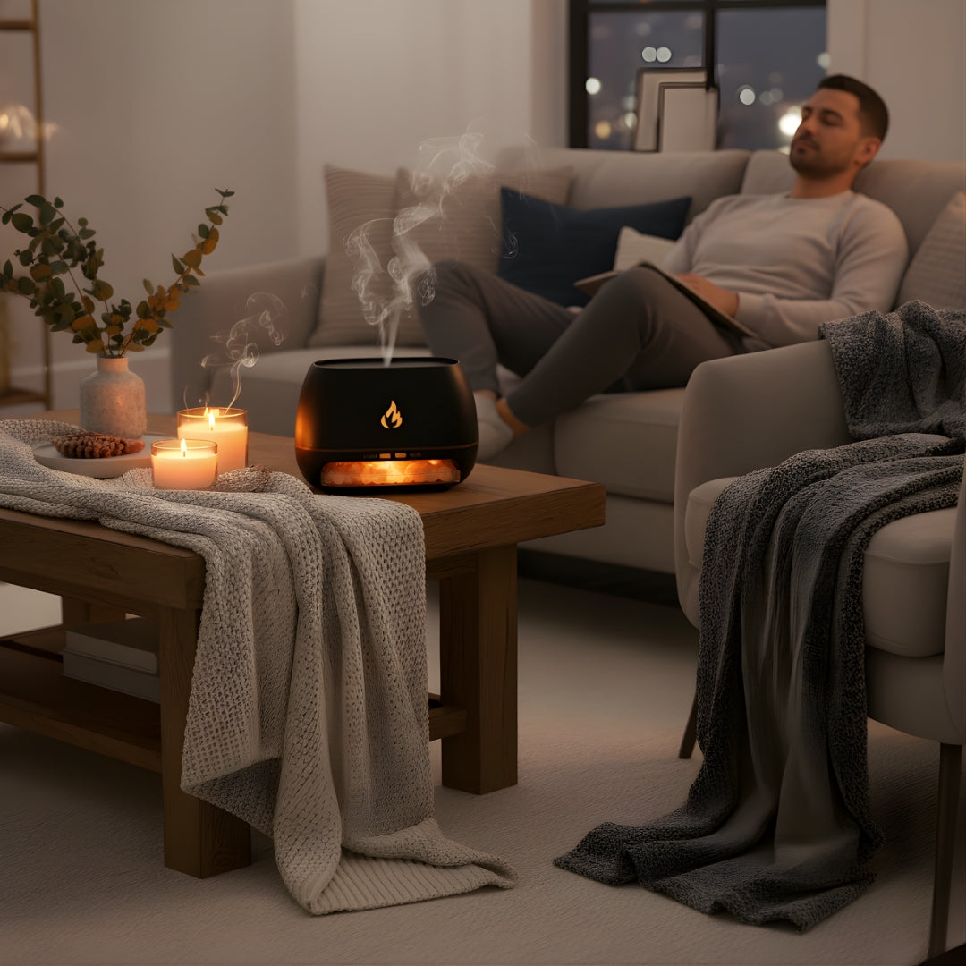 Lindrer tørr luft og hjelper med søvn – Himalaya saltkrystall, stille tåke og beroligende hjemmemiljø velværebolle