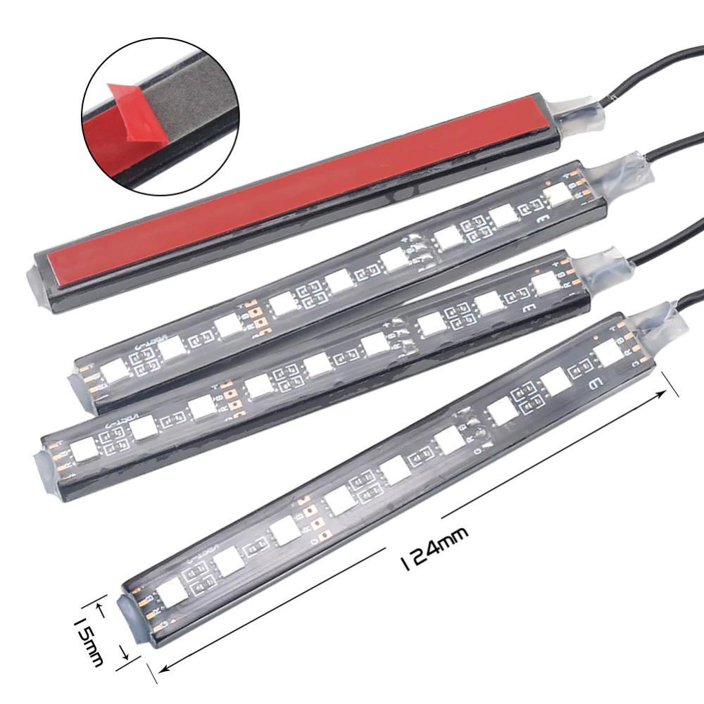 Norvo | Car RGB LED Strip Light Trådløs Fjernkontroll og Talekontroll