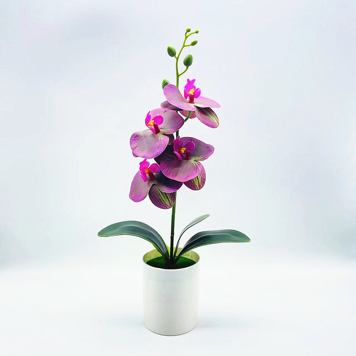 Norvo | Kunstig Orkidéblomst – Dekorativ Kunstig Plante for Stue og Borddekorasjon