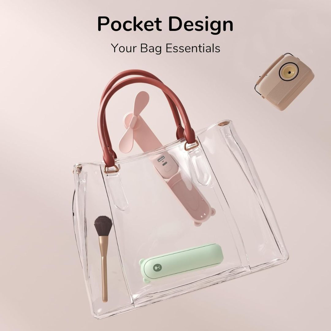 Norvo | 3 I 1 Håndholdt Mini Vifte | USB Oppladbar, Sammenleggbar Design & Ideell for Reise, Camping og Utendørsaktiviteter