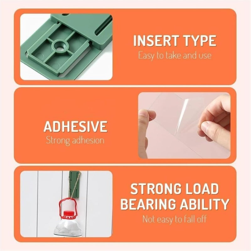 Norvo | Limkraft Strip Montering | Ingen-Bor Vegg- og Skrivebordsorganisator med Skyveskinne