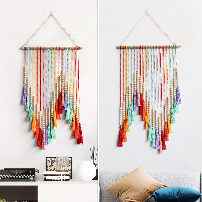 Norvo | Håndlaget Fargerik Tåsle Macramé Veggdekorasjon for Hjemmet