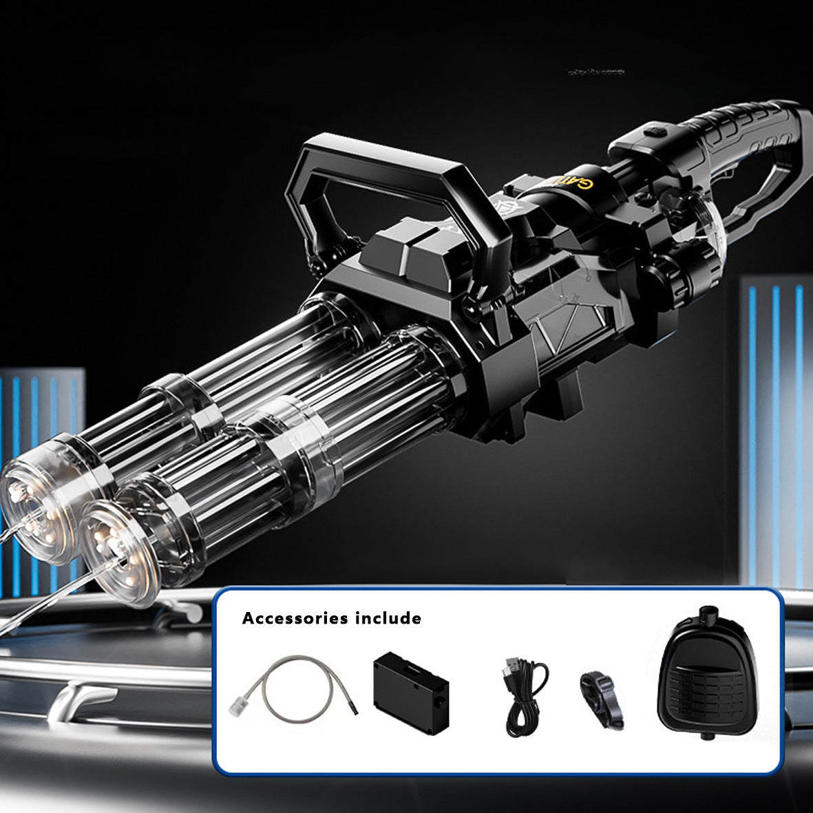 Norvo | Høyhastighets skyting Dual Muzzle Gatling Vannpistol Ryggsekk (muzzle LED)