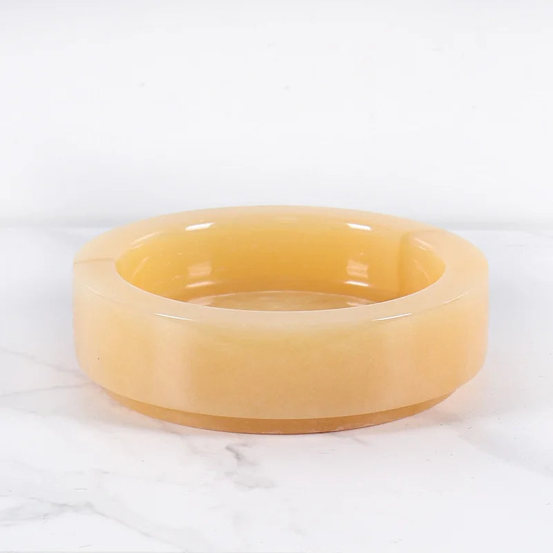 Norvo | Naturlig Marmorstein Mose Blomsterpotte - Luksuriøs Rund Skrivebord Planteboks