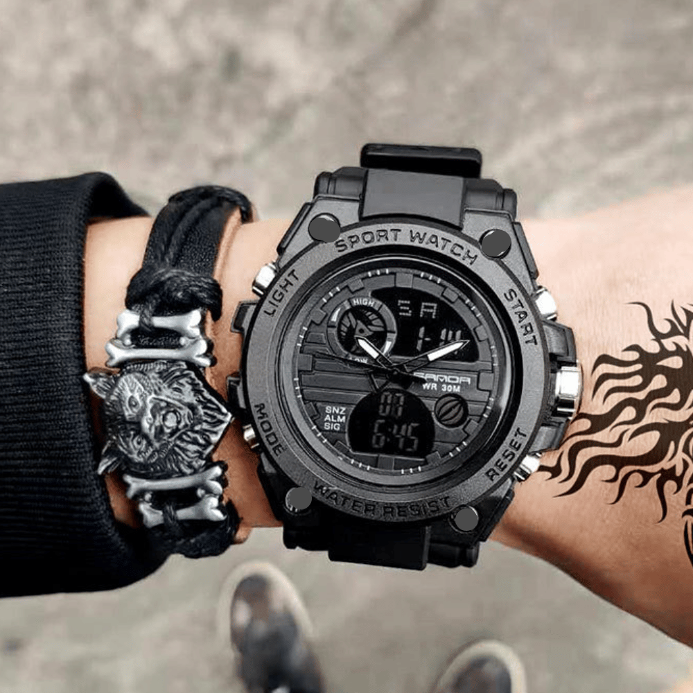 Norvo | Sporty Dual-Display Mode Multifunctional Waterproof Luminous Men's Wristwatch