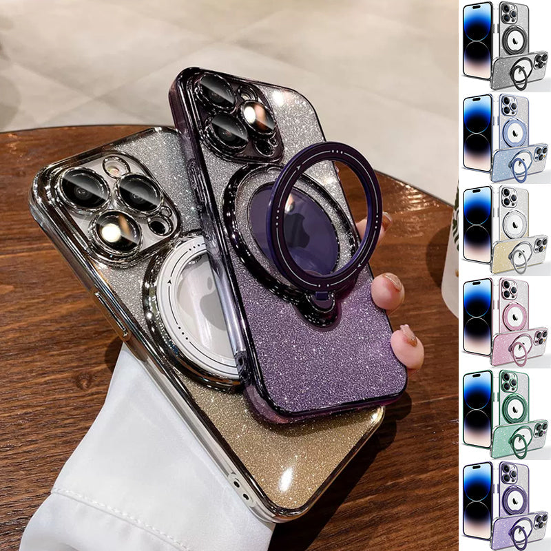 Norvo | Magnetisk Glitterdeksel med Usynlig Stativ for iPhone