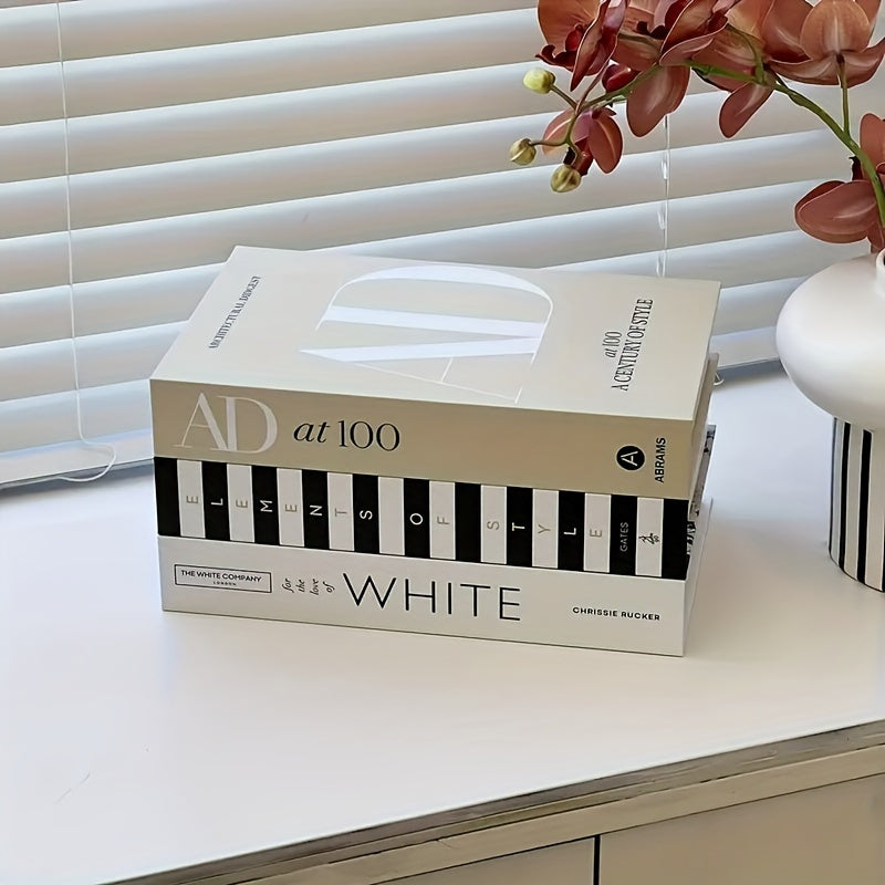 ChicDecor - Sett med 3 elegante bøker for interiørstil Norvo